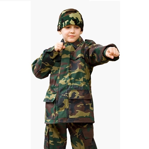 Детский камуфлированный костюм военно-полевой (зелёный кмф)
