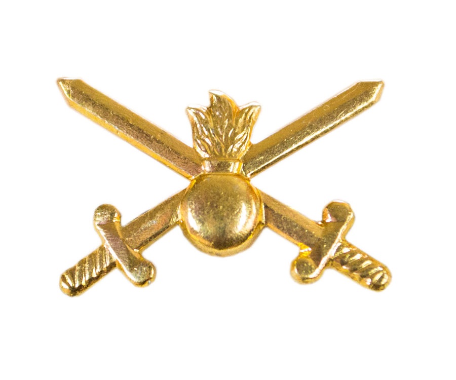 Эмблема петличная "Сухопутные войска" золотая