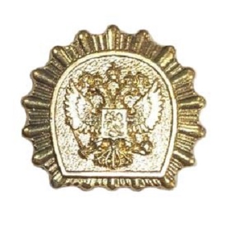 Эмблема петличная "Орел в сиянии" кадетская золотая