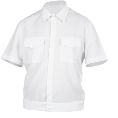 Рубашка Полиции с коротким рукавом на резинке белая