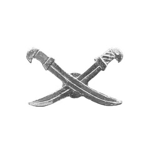 Эмблема петличная "Сабли" серебро